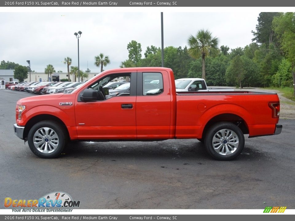2016 Ford F150 XL SuperCab Race Red / Medium Earth Gray Photo #8