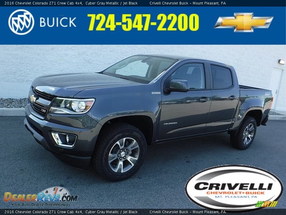 2016 Chevrolet Colorado Z71 Crew Cab 4x4 Cyber Gray Metallic / Jet Black Photo #1