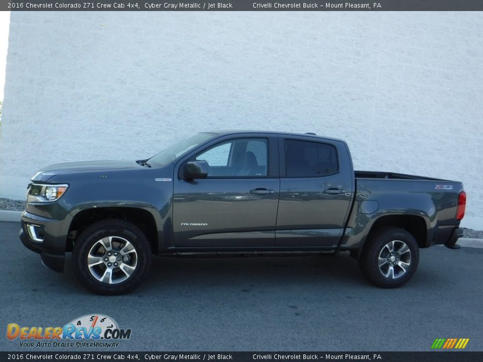 2016 Chevrolet Colorado Z71 Crew Cab 4x4 Cyber Gray Metallic / Jet Black Photo #3
