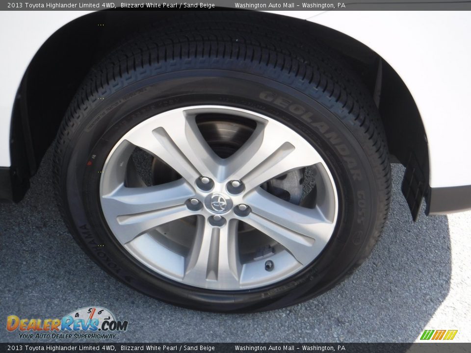 2013 Toyota Highlander Limited 4WD Blizzard White Pearl / Sand Beige Photo #3