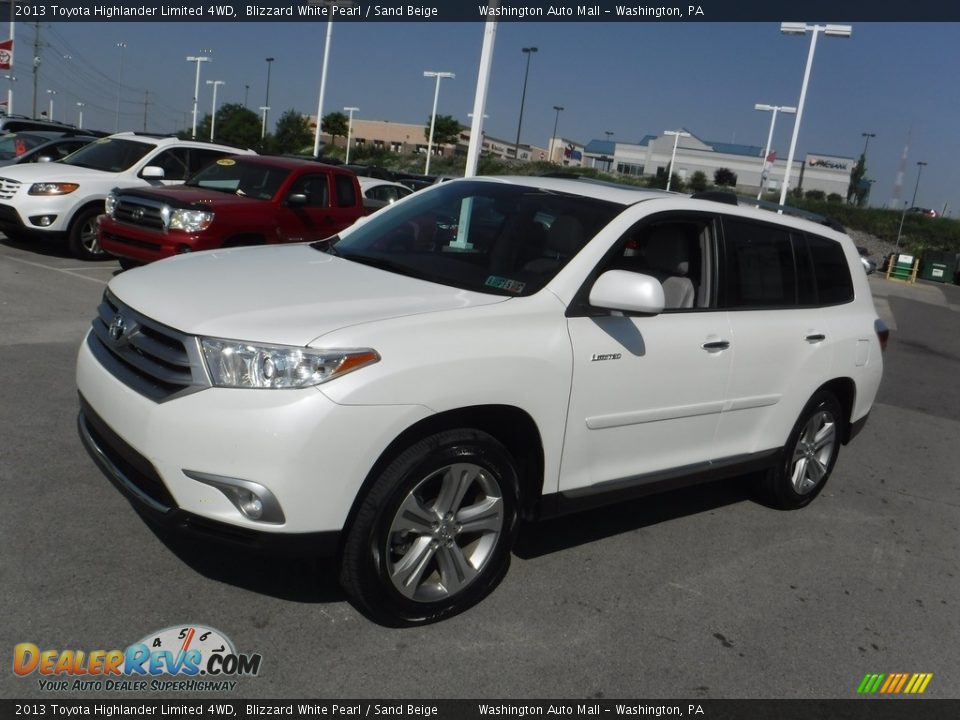 2013 Toyota Highlander Limited 4WD Blizzard White Pearl / Sand Beige Photo #6