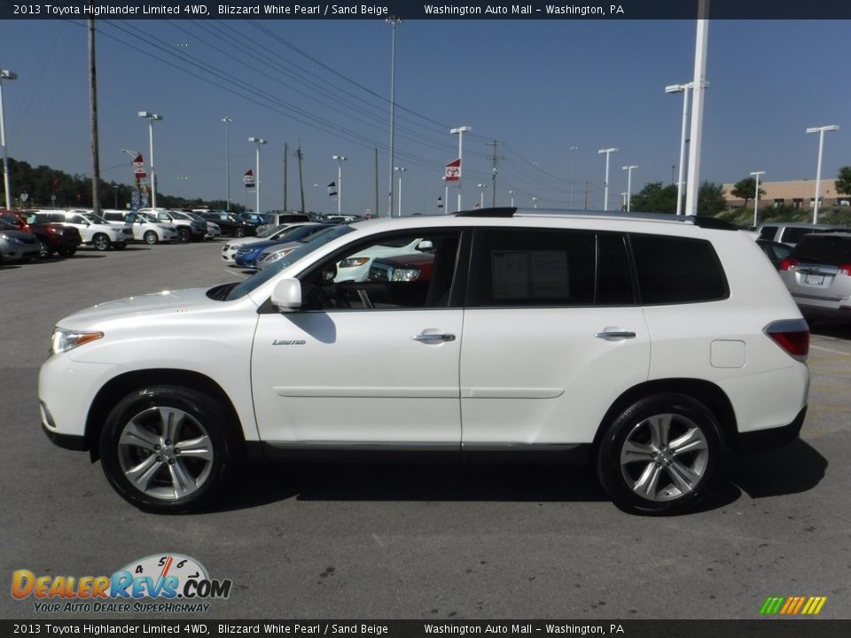 2013 Toyota Highlander Limited 4WD Blizzard White Pearl / Sand Beige Photo #7