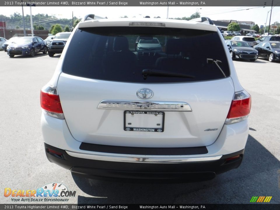 2013 Toyota Highlander Limited 4WD Blizzard White Pearl / Sand Beige Photo #9