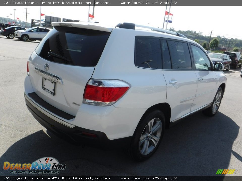2013 Toyota Highlander Limited 4WD Blizzard White Pearl / Sand Beige Photo #10