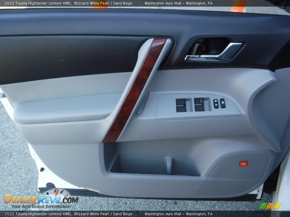 2013 Toyota Highlander Limited 4WD Blizzard White Pearl / Sand Beige Photo #13