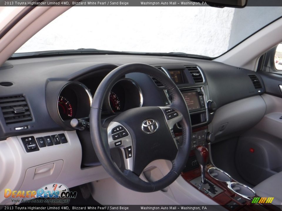 2013 Toyota Highlander Limited 4WD Blizzard White Pearl / Sand Beige Photo #14