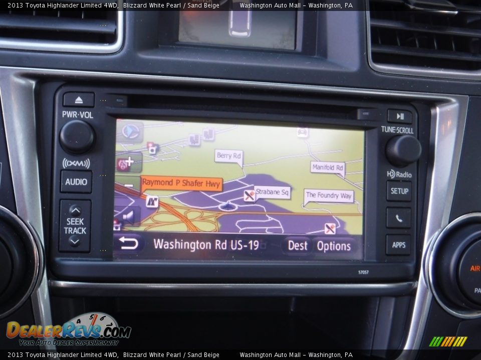 2013 Toyota Highlander Limited 4WD Blizzard White Pearl / Sand Beige Photo #18