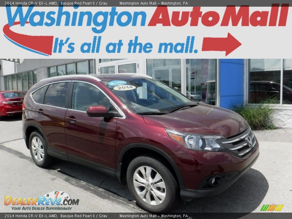 2014 Honda CR-V EX-L AWD Basque Red Pearl II / Gray Photo #1