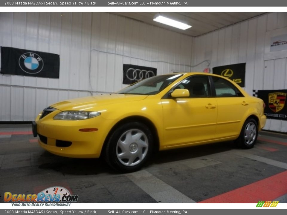 2003 Mazda MAZDA6 i Sedan Speed Yellow / Black Photo #2