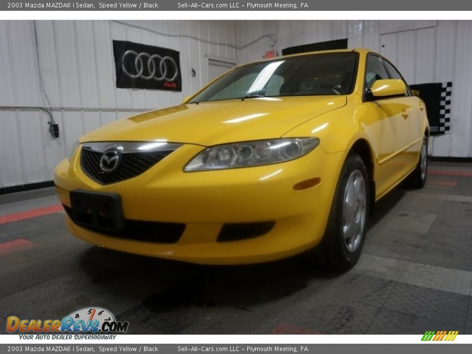 2003 Mazda MAZDA6 i Sedan Speed Yellow / Black Photo #3