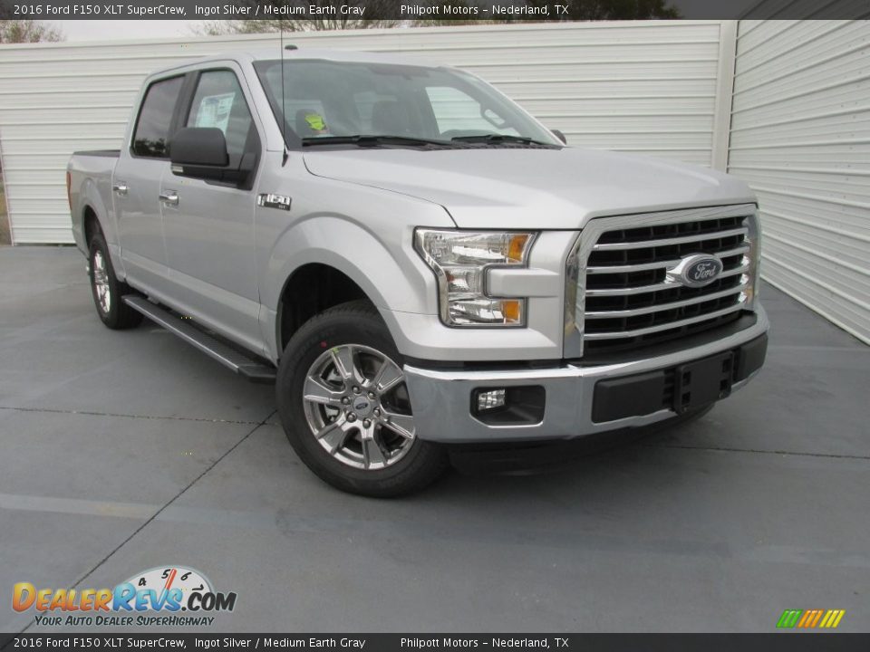 2016 Ford F150 XLT SuperCrew Ingot Silver / Medium Earth Gray Photo #1