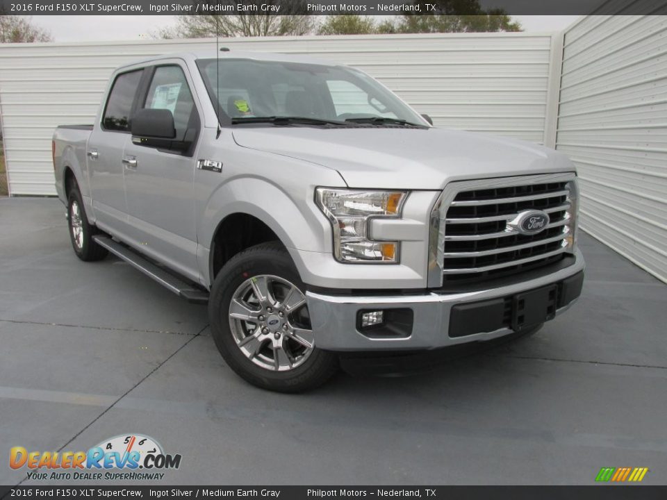 2016 Ford F150 XLT SuperCrew Ingot Silver / Medium Earth Gray Photo #2