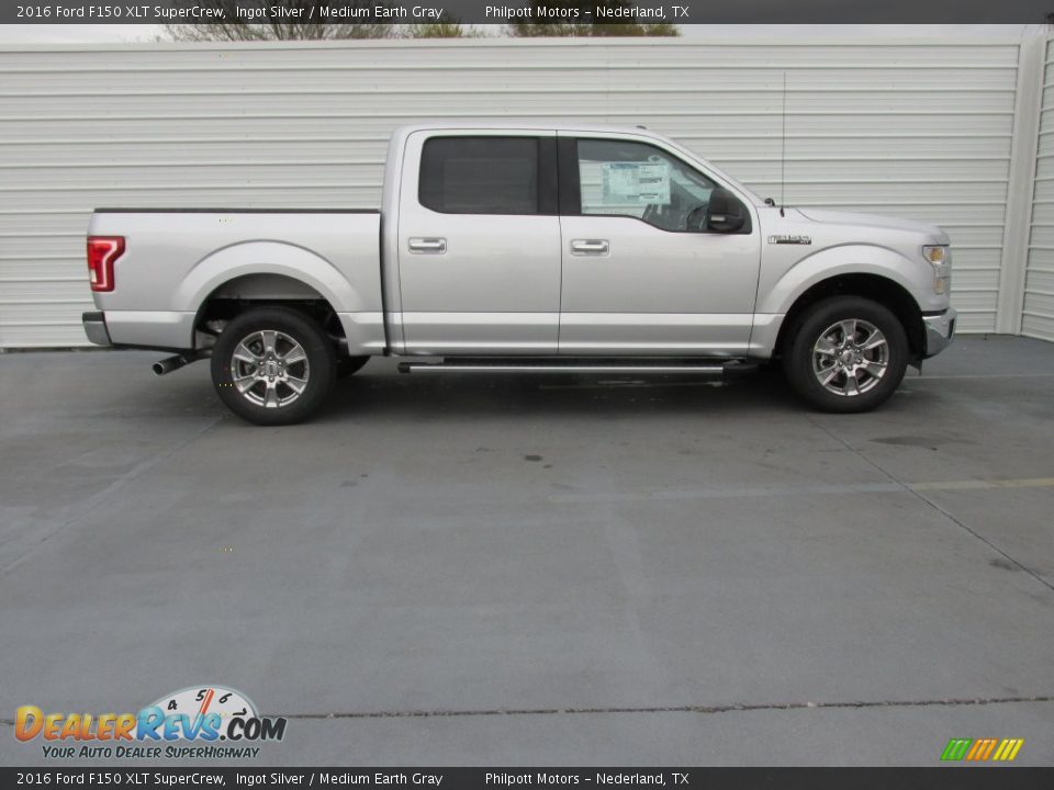 2016 Ford F150 XLT SuperCrew Ingot Silver / Medium Earth Gray Photo #3