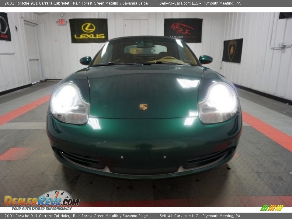 2001 Porsche 911 Carrera Cabriolet Rain Forest Green Metallic / Savanna Beige Photo #4