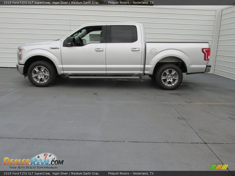 2016 Ford F150 XLT SuperCrew Ingot Silver / Medium Earth Gray Photo #6