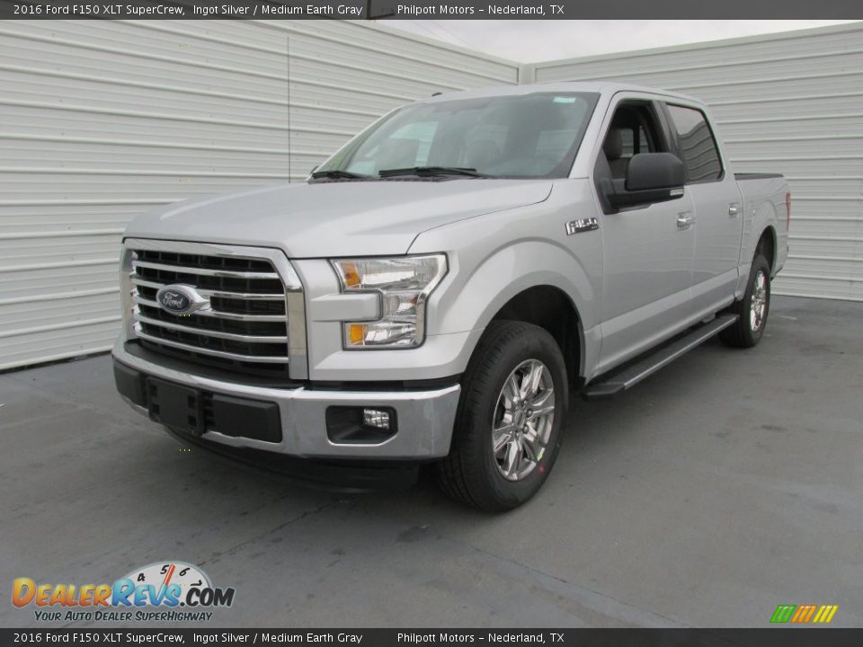 2016 Ford F150 XLT SuperCrew Ingot Silver / Medium Earth Gray Photo #7