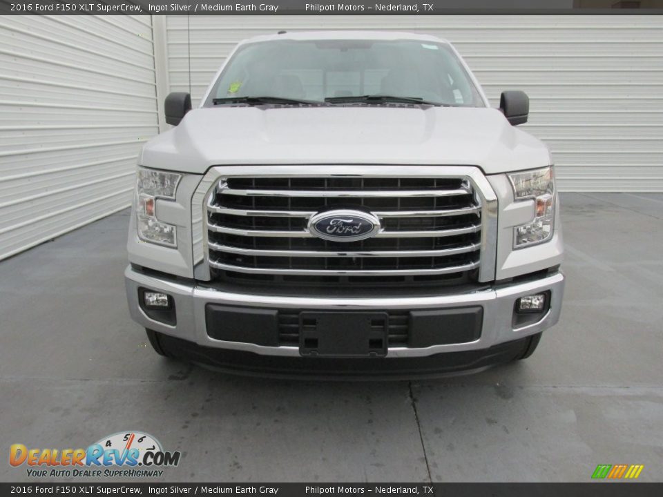 2016 Ford F150 XLT SuperCrew Ingot Silver / Medium Earth Gray Photo #8
