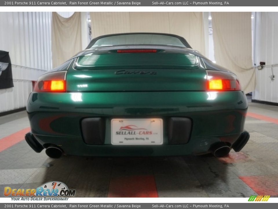 2001 Porsche 911 Carrera Cabriolet Rain Forest Green Metallic / Savanna Beige Photo #9