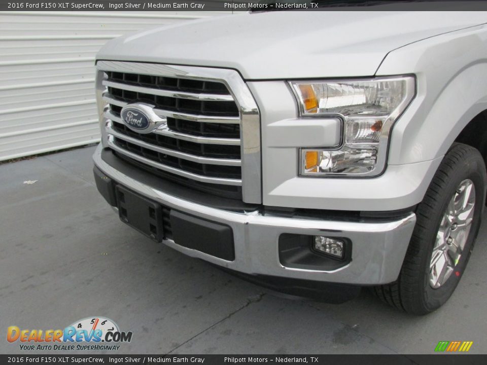 2016 Ford F150 XLT SuperCrew Ingot Silver / Medium Earth Gray Photo #10