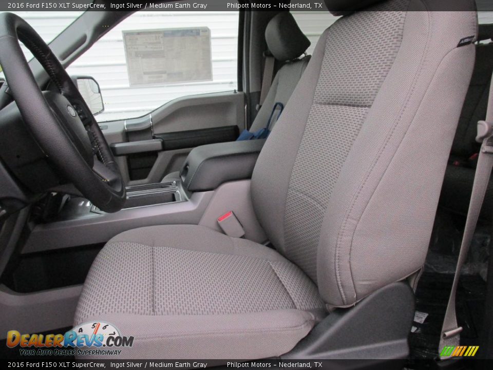 2016 Ford F150 XLT SuperCrew Ingot Silver / Medium Earth Gray Photo #22