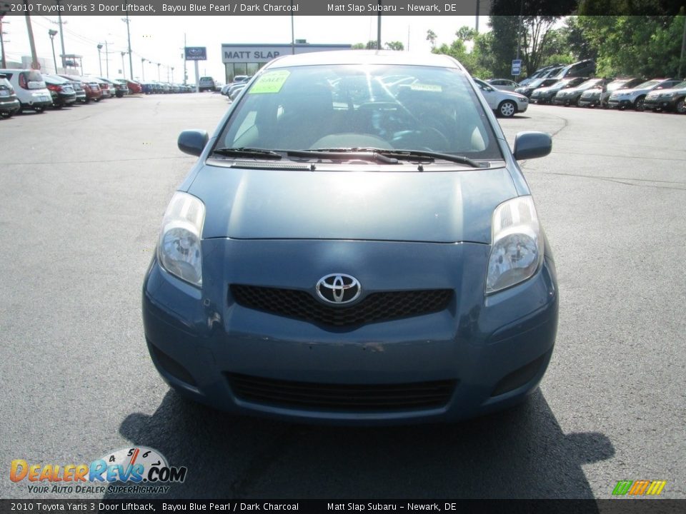2010 Toyota Yaris 3 Door Liftback Bayou Blue Pearl / Dark Charcoal Photo #3