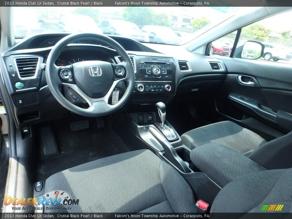 2013 Honda Civic LX Sedan Crystal Black Pearl / Black Photo #17