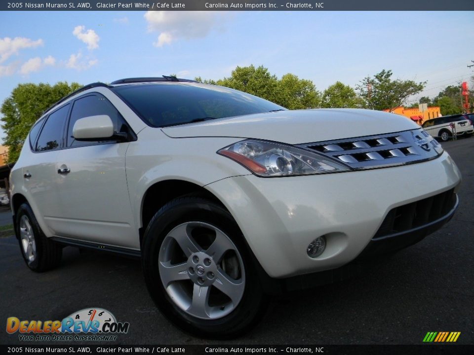 2005 Nissan Murano SL AWD Glacier Pearl White / Cafe Latte Photo #2