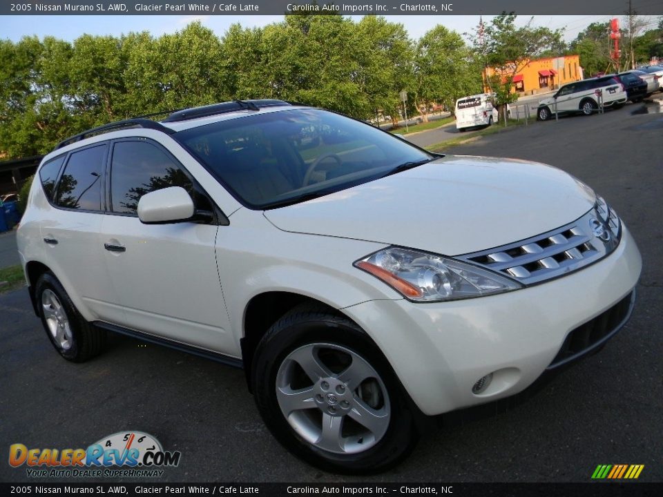 2005 Nissan Murano SL AWD Glacier Pearl White / Cafe Latte Photo #3