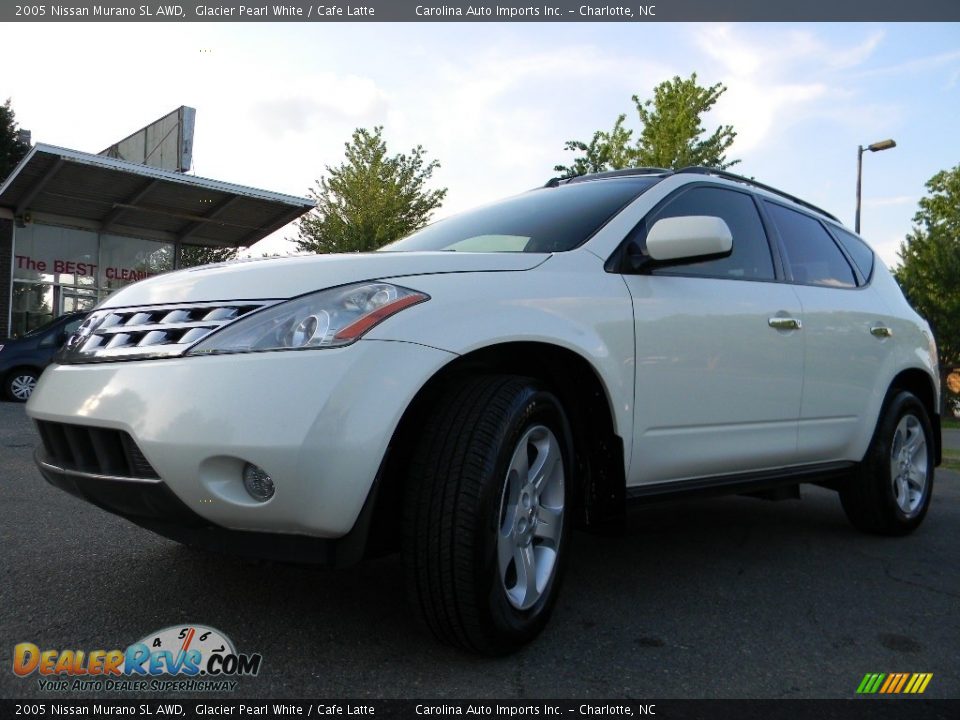 2005 Nissan Murano SL AWD Glacier Pearl White / Cafe Latte Photo #6