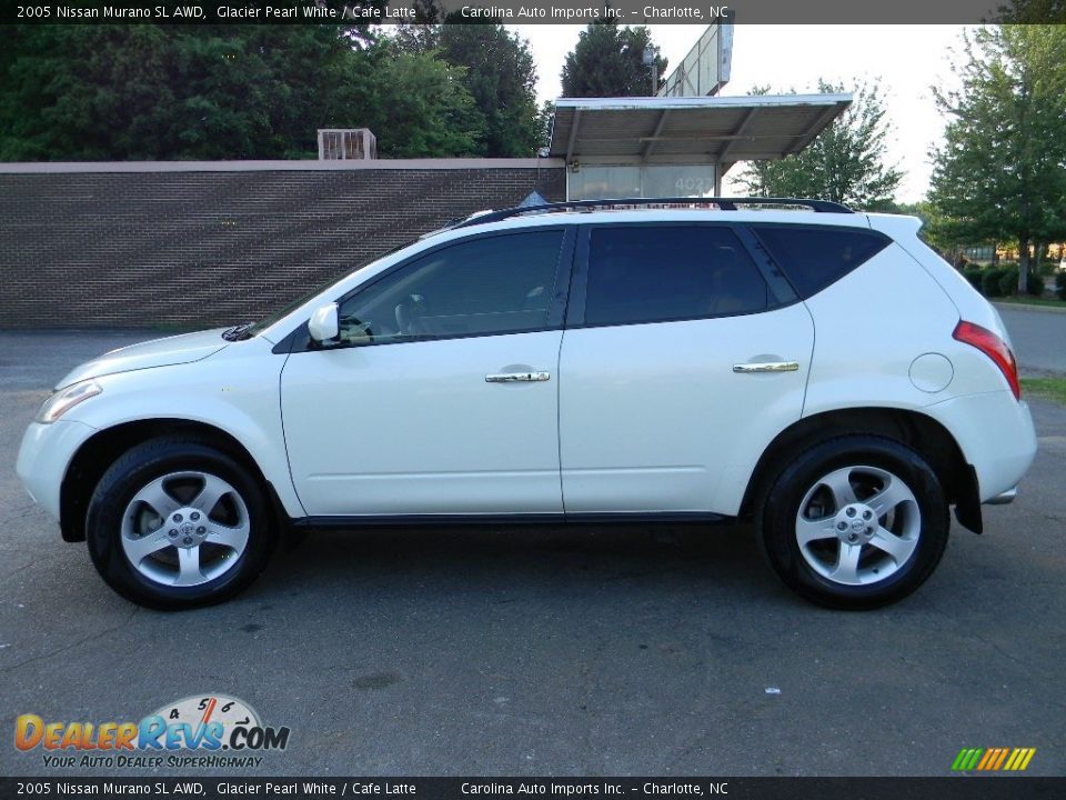 2005 Nissan Murano SL AWD Glacier Pearl White / Cafe Latte Photo #7