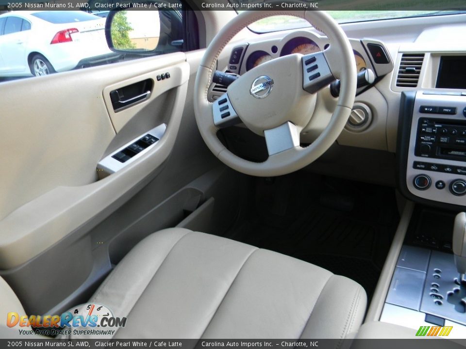2005 Nissan Murano SL AWD Glacier Pearl White / Cafe Latte Photo #12