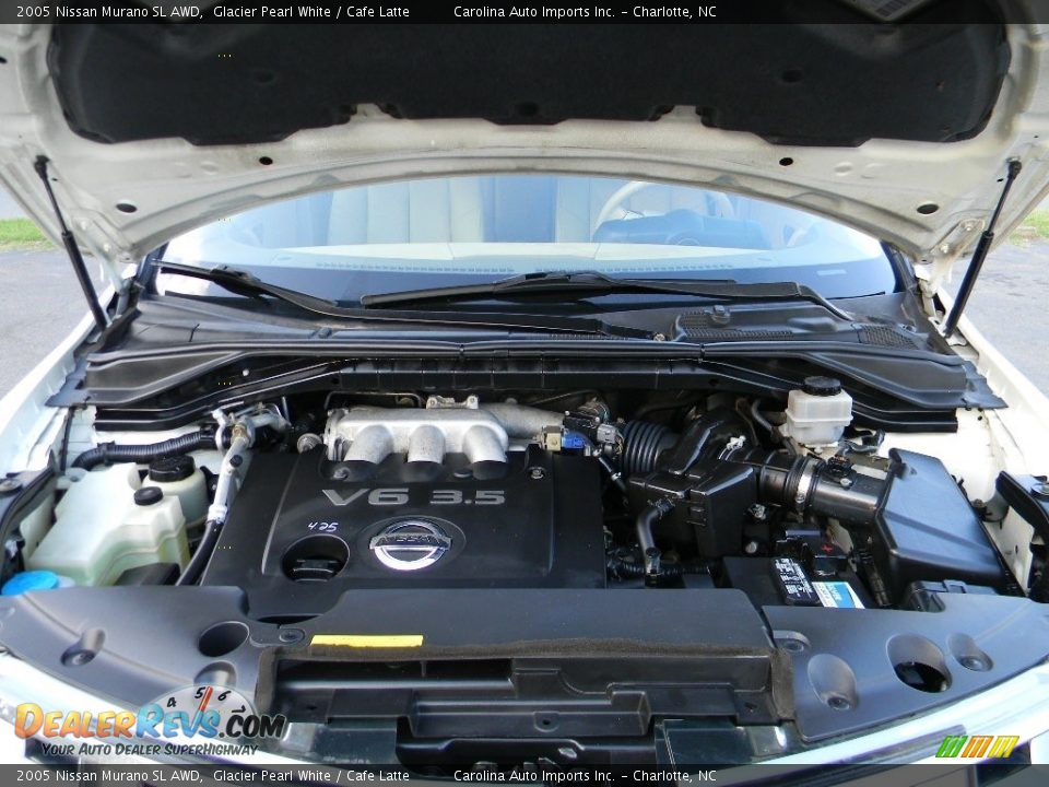 2005 Nissan Murano SL AWD Glacier Pearl White / Cafe Latte Photo #25