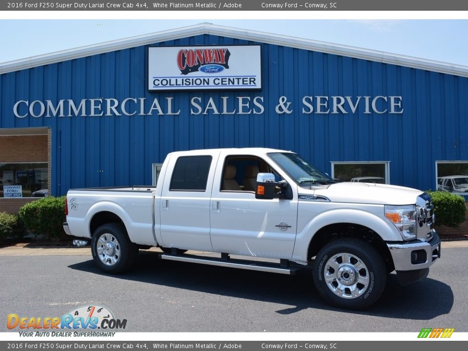 2016 Ford F250 Super Duty Lariat Crew Cab 4x4 White Platinum Metallic / Adobe Photo #1