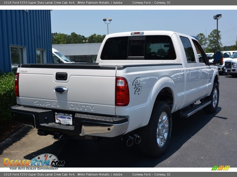 2016 Ford F250 Super Duty Lariat Crew Cab 4x4 White Platinum Metallic / Adobe Photo #2