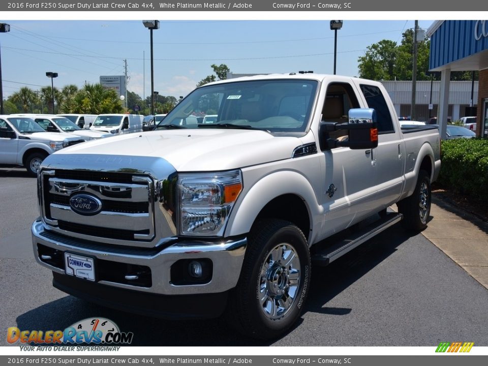 2016 Ford F250 Super Duty Lariat Crew Cab 4x4 White Platinum Metallic / Adobe Photo #5