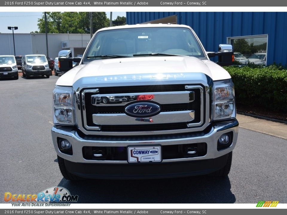 2016 Ford F250 Super Duty Lariat Crew Cab 4x4 White Platinum Metallic / Adobe Photo #6