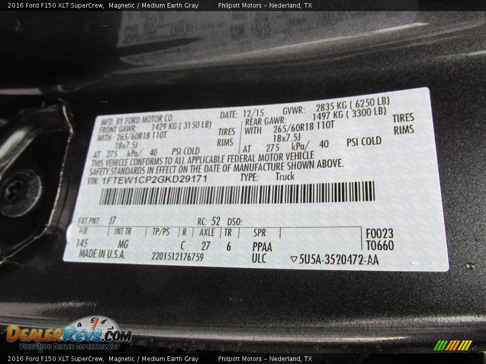 2016 Ford F150 XLT SuperCrew Magnetic / Medium Earth Gray Photo #32