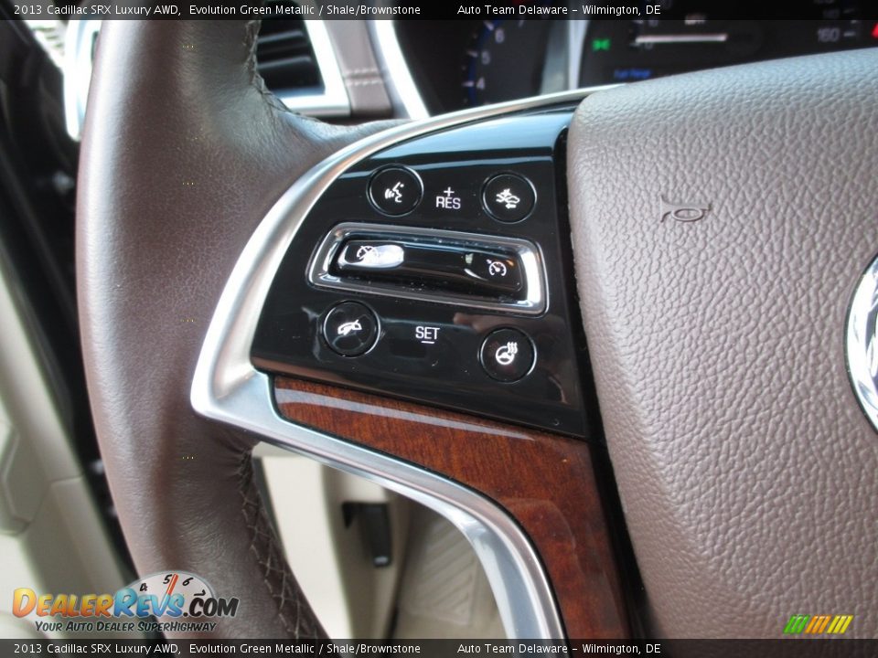 2013 Cadillac SRX Luxury AWD Evolution Green Metallic / Shale/Brownstone Photo #34