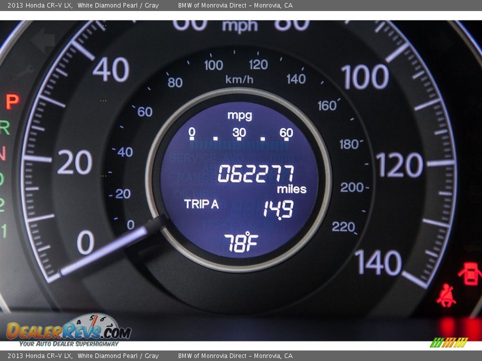 2013 Honda CR-V LX White Diamond Pearl / Gray Photo #30