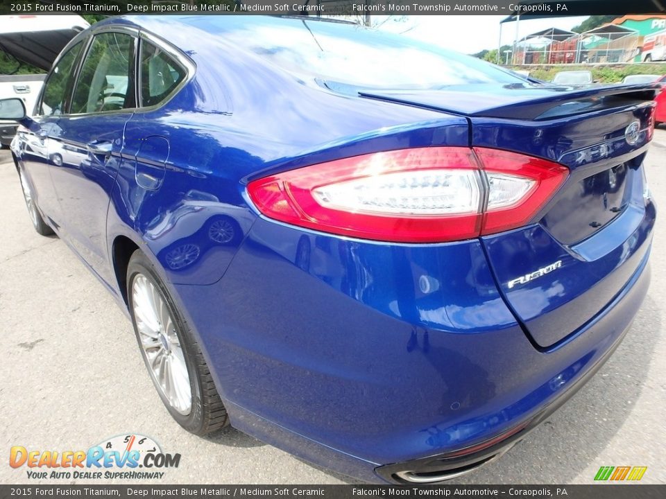 2015 Ford Fusion Titanium Deep Impact Blue Metallic / Medium Soft Ceramic Photo #4