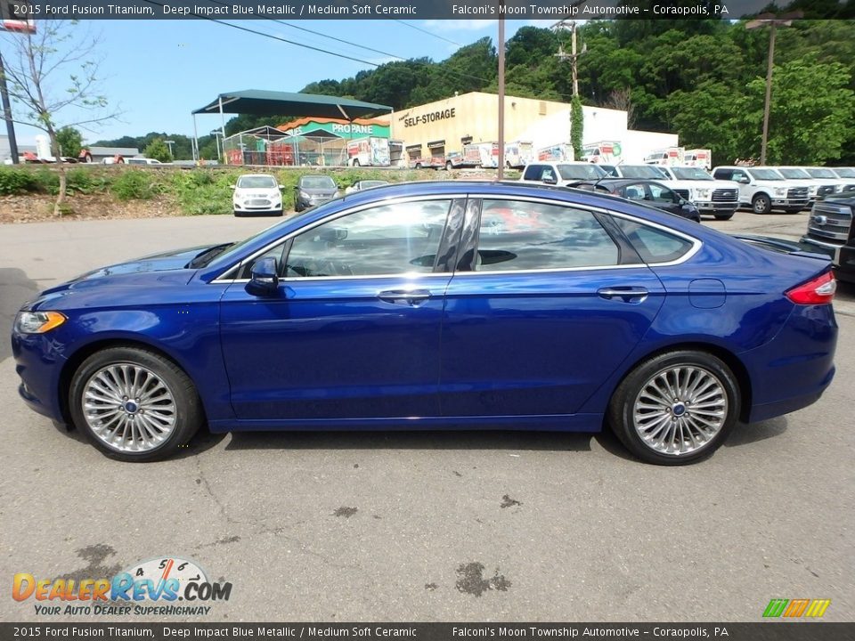 2015 Ford Fusion Titanium Deep Impact Blue Metallic / Medium Soft Ceramic Photo #5