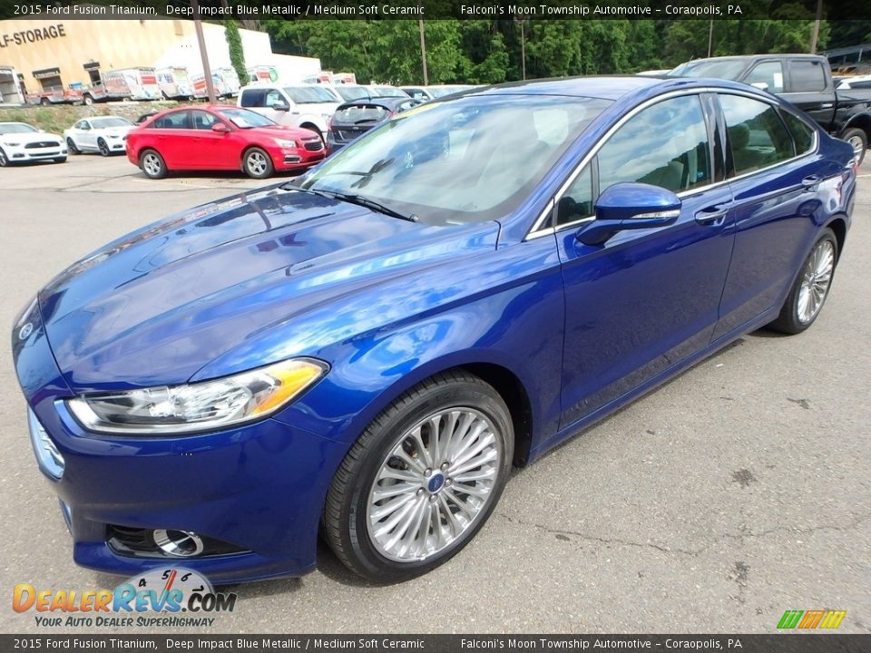 2015 Ford Fusion Titanium Deep Impact Blue Metallic / Medium Soft Ceramic Photo #6