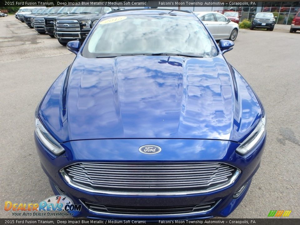 2015 Ford Fusion Titanium Deep Impact Blue Metallic / Medium Soft Ceramic Photo #7
