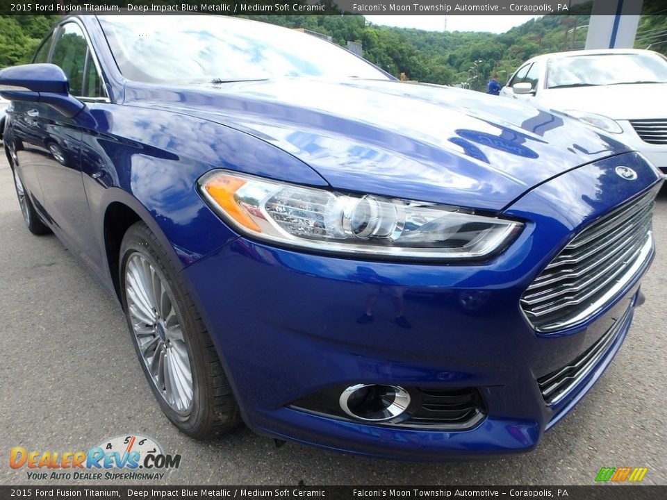 2015 Ford Fusion Titanium Deep Impact Blue Metallic / Medium Soft Ceramic Photo #8