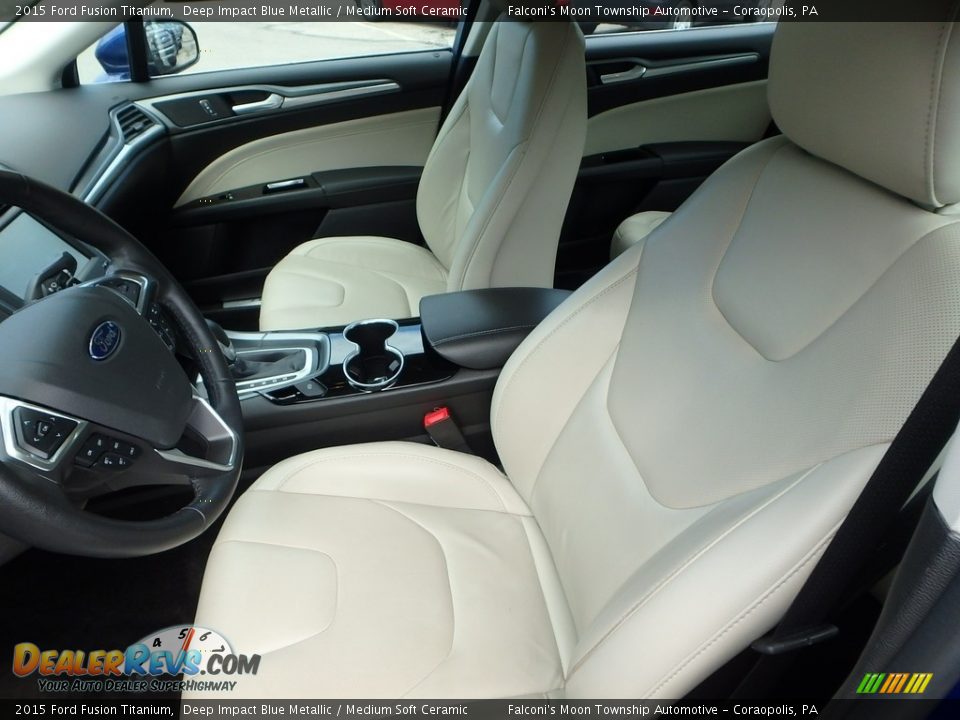 2015 Ford Fusion Titanium Deep Impact Blue Metallic / Medium Soft Ceramic Photo #15