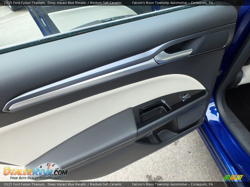 2015 Ford Fusion Titanium Deep Impact Blue Metallic / Medium Soft Ceramic Photo #18