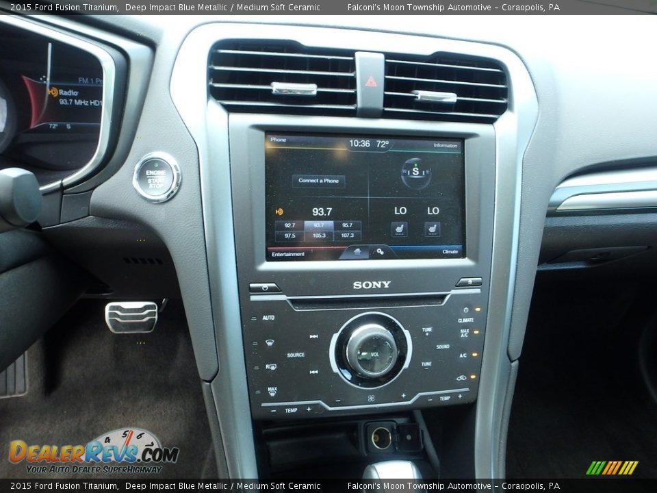 2015 Ford Fusion Titanium Deep Impact Blue Metallic / Medium Soft Ceramic Photo #22