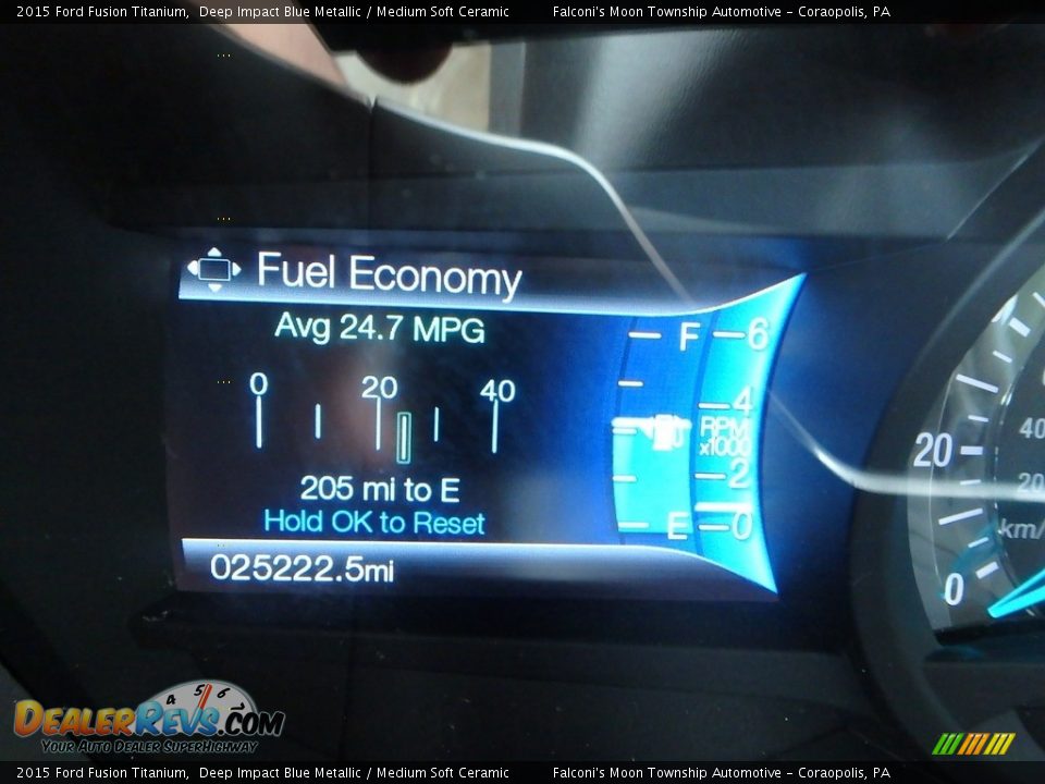 2015 Ford Fusion Titanium Deep Impact Blue Metallic / Medium Soft Ceramic Photo #24