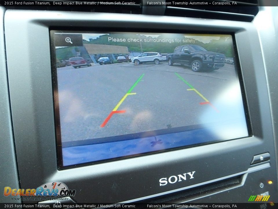2015 Ford Fusion Titanium Deep Impact Blue Metallic / Medium Soft Ceramic Photo #25