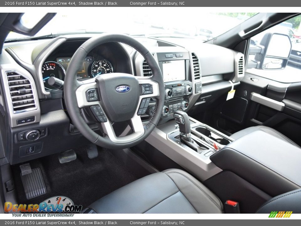 2016 Ford F150 Lariat SuperCrew 4x4 Shadow Black / Black Photo #8